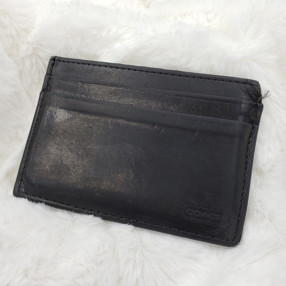 Coach Leather Slim Card Holder Wallet